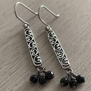Silpada Sterling Silver and Black Onyx Filigree Earrings W1125